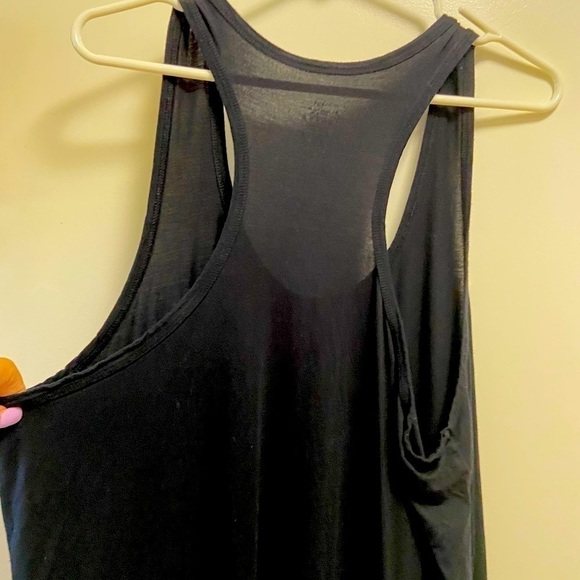 womens large flows black tan Dress or cover up bamboo - Picture 3 of 4